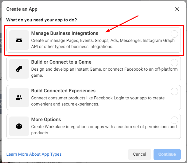 Managing Facebook App